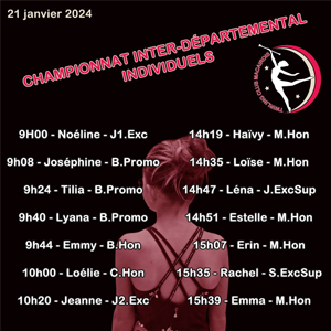 Affiche du Championnat Interdépartemental de Twirling du 21 janvier 2024 à Châteauneuf-sur-Sarthe