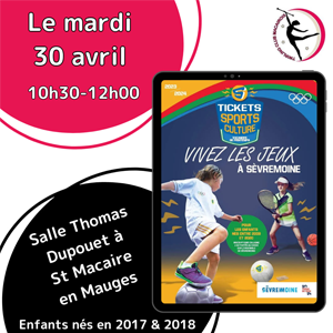 Affiche des Tickets Sport du 30 avril 2024 au Twirling Club Macairois